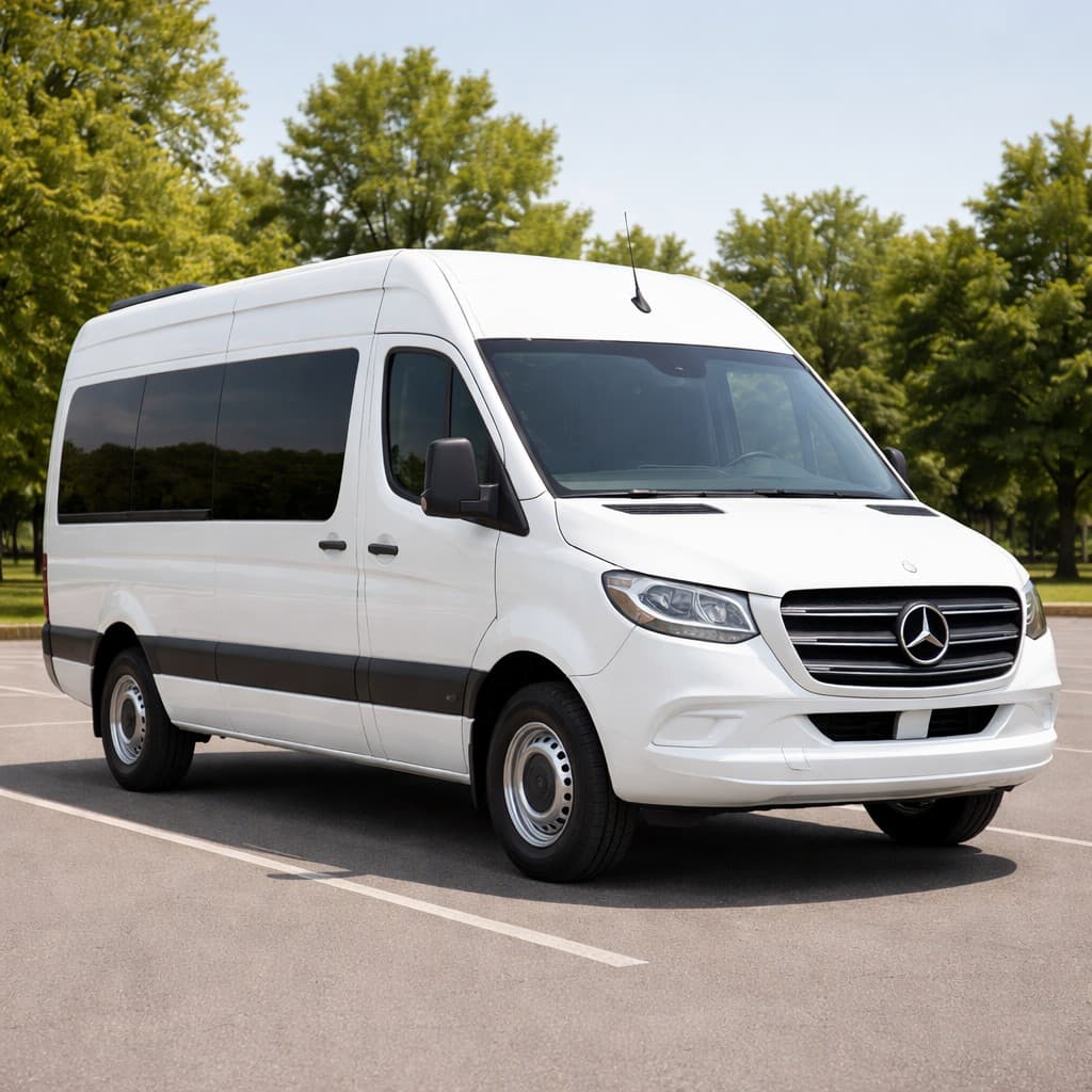 12 Passenger Limo Sprinter exterior for comedy shows