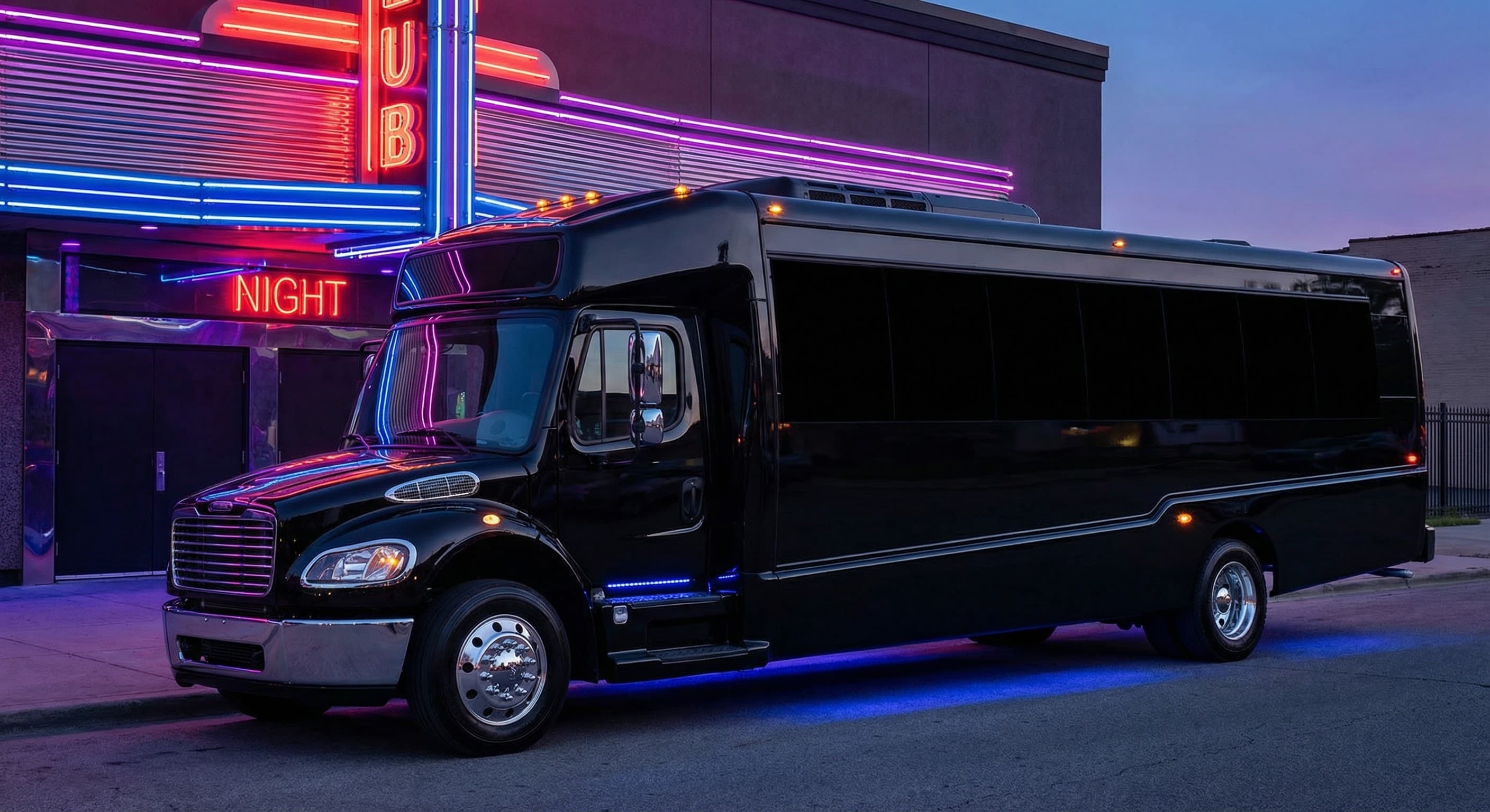 32 Passenger Party Bus exterior