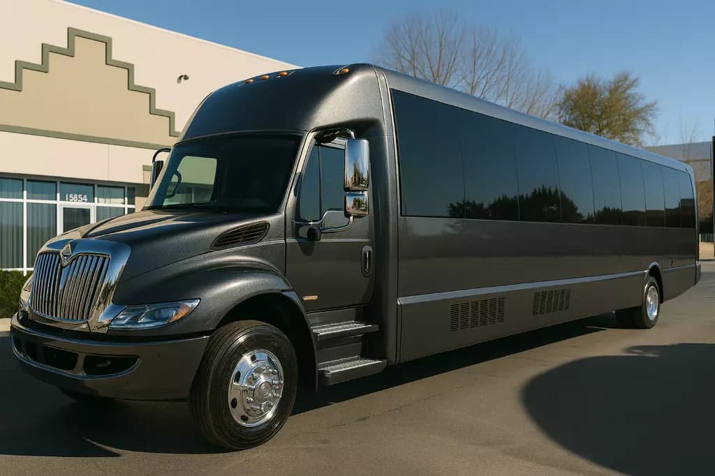 36 Passenger Party Bus exterior — Denver Party Ride fleet (34–36 passengers)