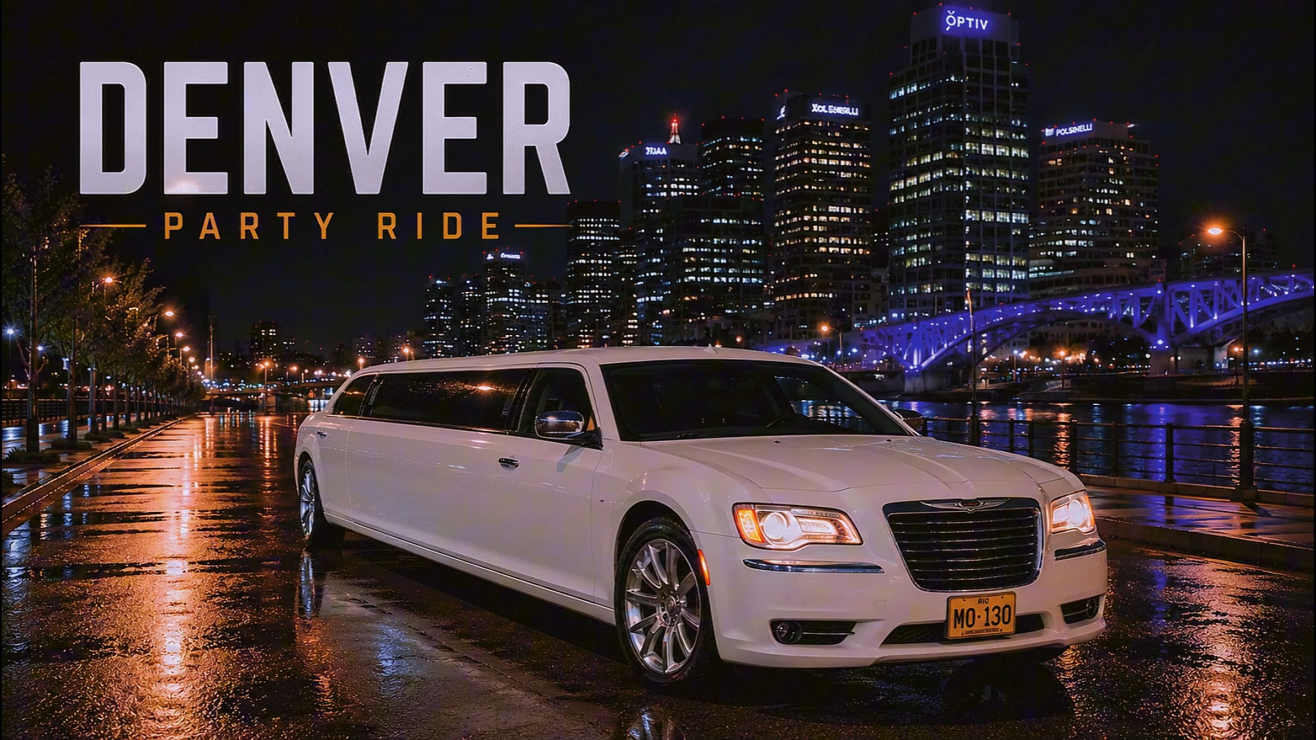 White Chrysler 300 stretch limousine shown in the video preview