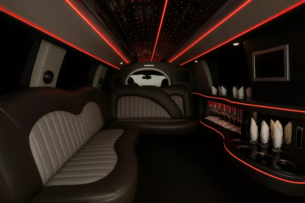 14-passenger limousine interior