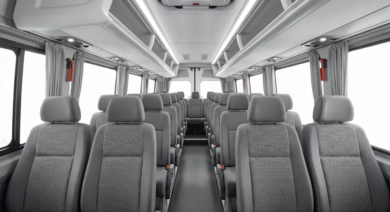 18-passenger coach bus interior