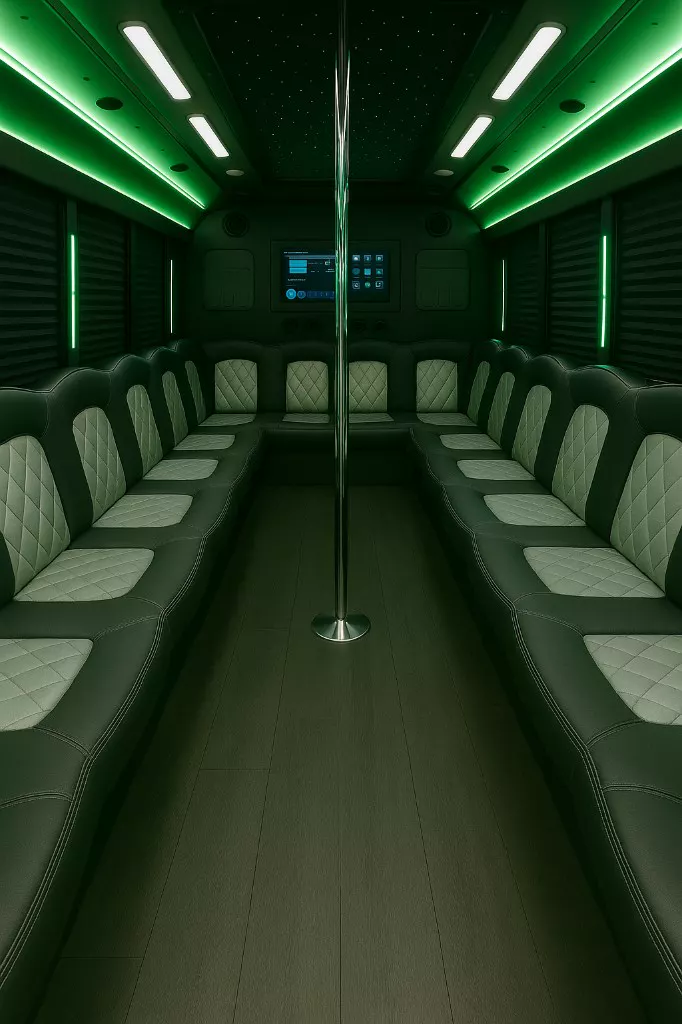 36-passenger party bus interior