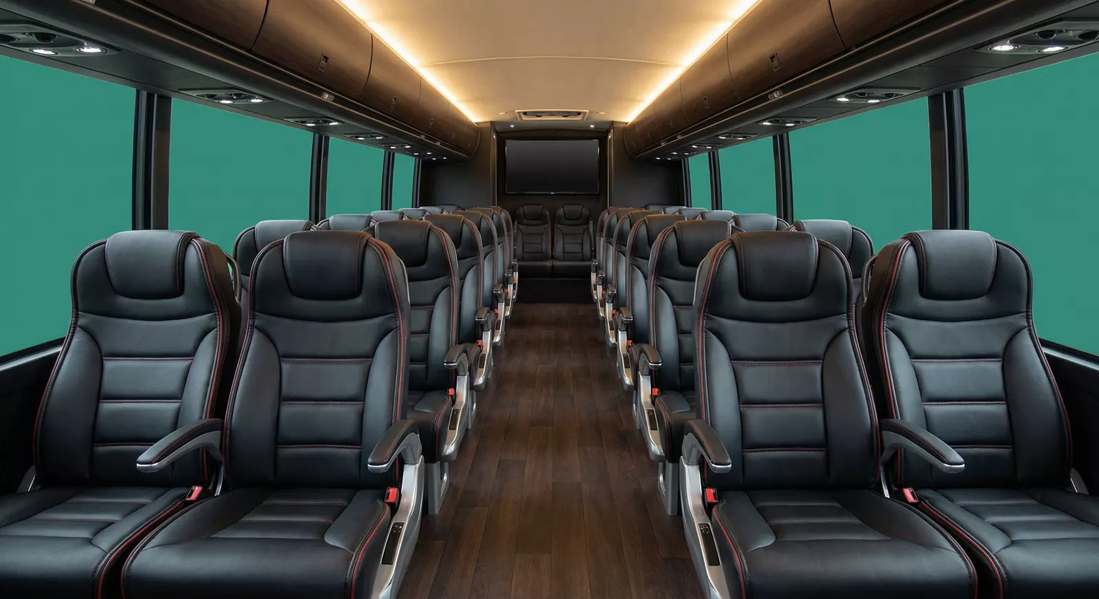 50-passenger coach bus interior