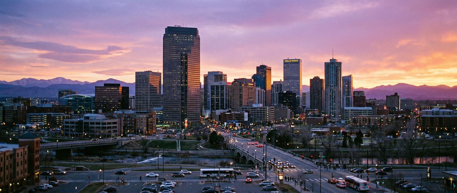 Denver skyline and streets representing route and pickup planning